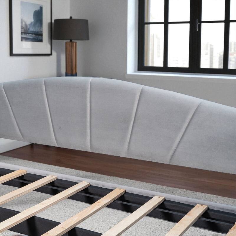 Twin Upholstered Daybed with Trundle Bed and Wood Slats, Velvet Sofa Bed Frame, No Box Spring Required