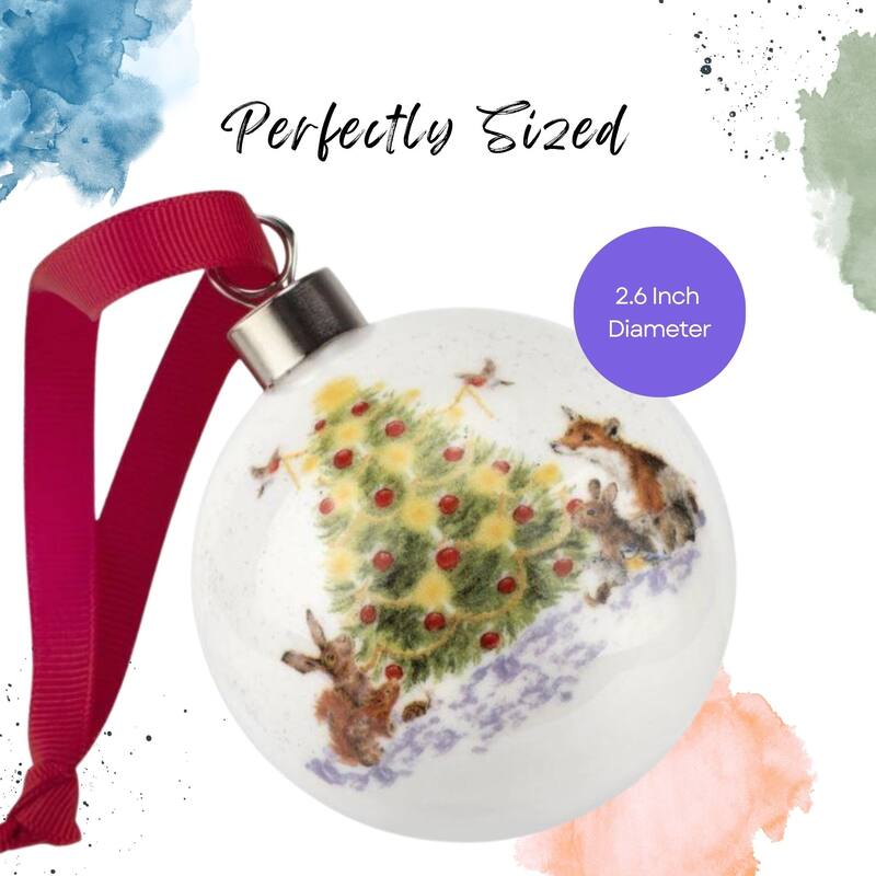 Royal Worcester Wrendale Designs Christmas Bauble