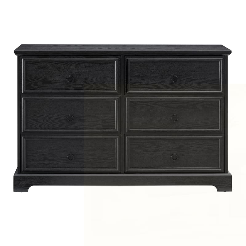 Wooden Bedroom Drawer Dresser with 6 Storage Drawers