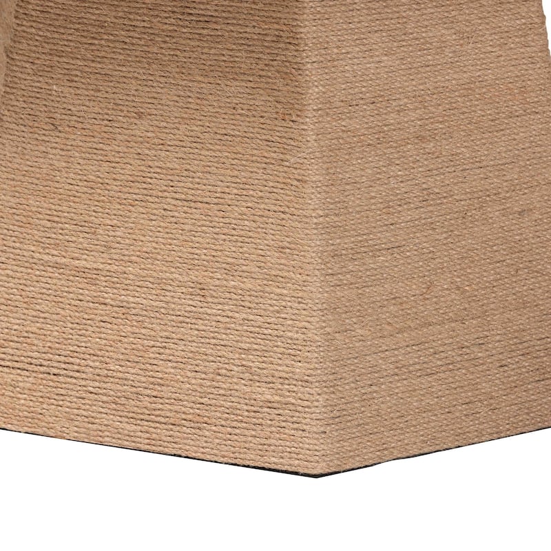 Lenka Natural Jute Coffee Table - Textured Handwoven Cocktail Table with Sculptural Base and Irregular Top for Living Room