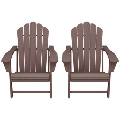 Aderson Outdoor Poly Adirondack Chair with Cupholders (Set of 2)