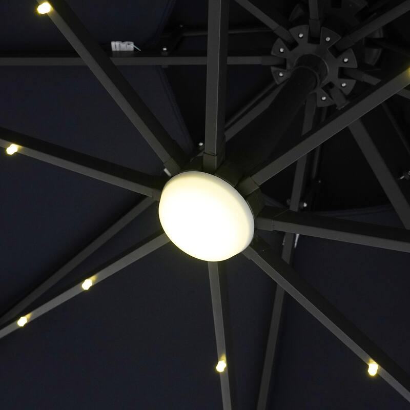 Furniture of America Spring 10-foot LED Steel Cantilever Offset Tilt Roma Umbrella