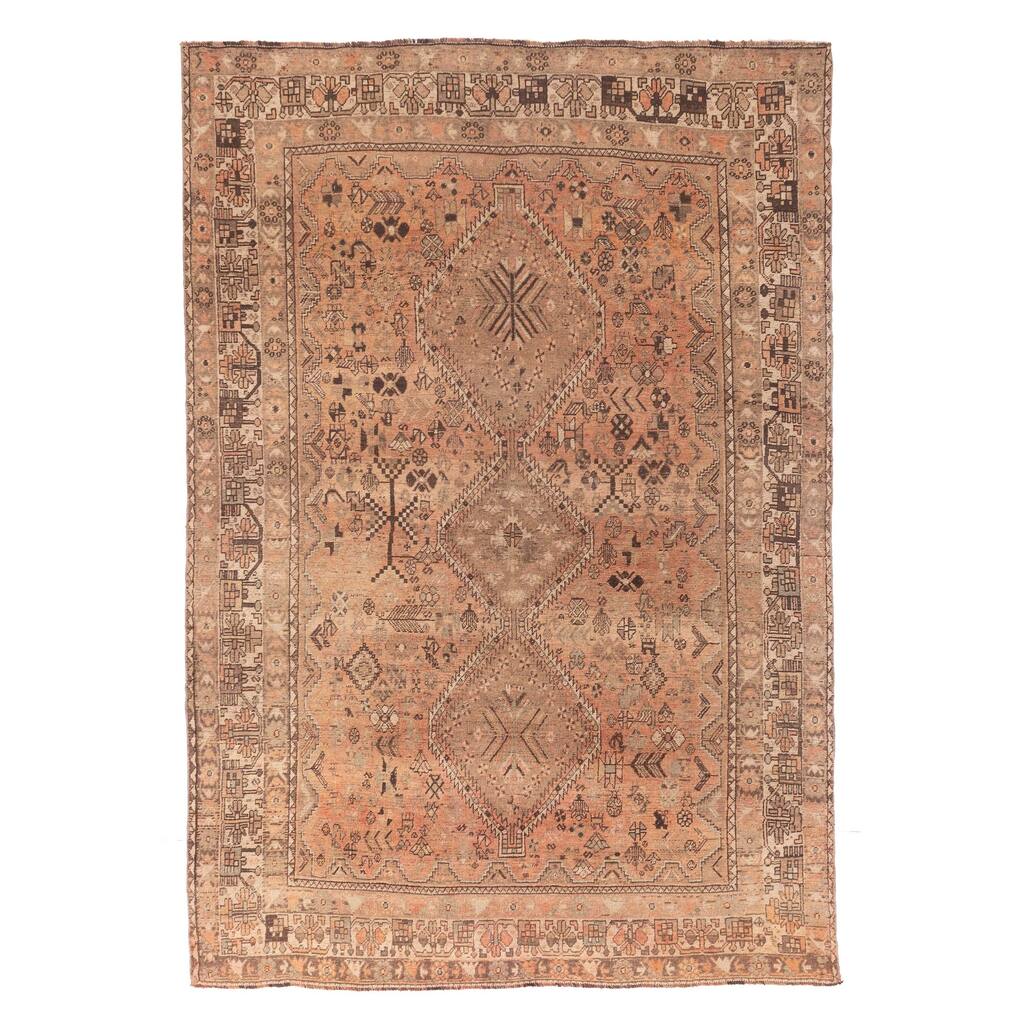ECARPETGALLERY Hand-knotted Melis Vintage Copper Wool Rug - 5'10 x 8'5