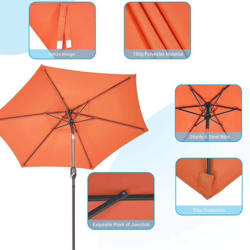 Bonosuki 7.5-foot Waterproof Sunshade Canopy Patio Umbrella