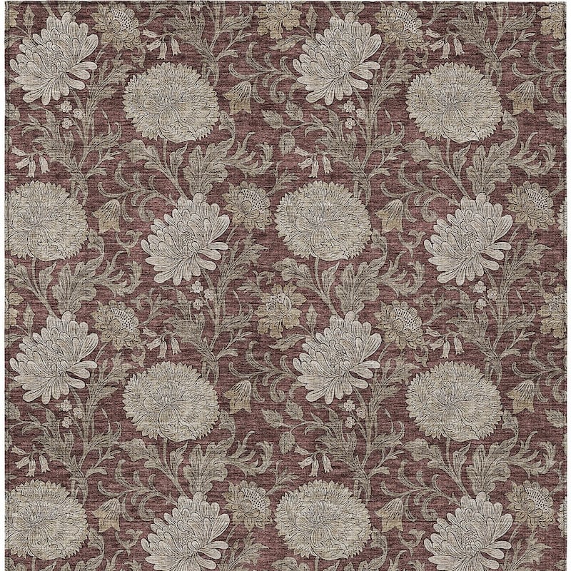 HomeRoots Floral Transitional Rectangle Outdoor Rug