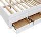 preview thumbnail 10 of 36, Twin/Full Bed with Trundle and 3 Under Bed Drawers, Wood Platform Bed Frame with Bookcase Headboard for Kids Teens Adults