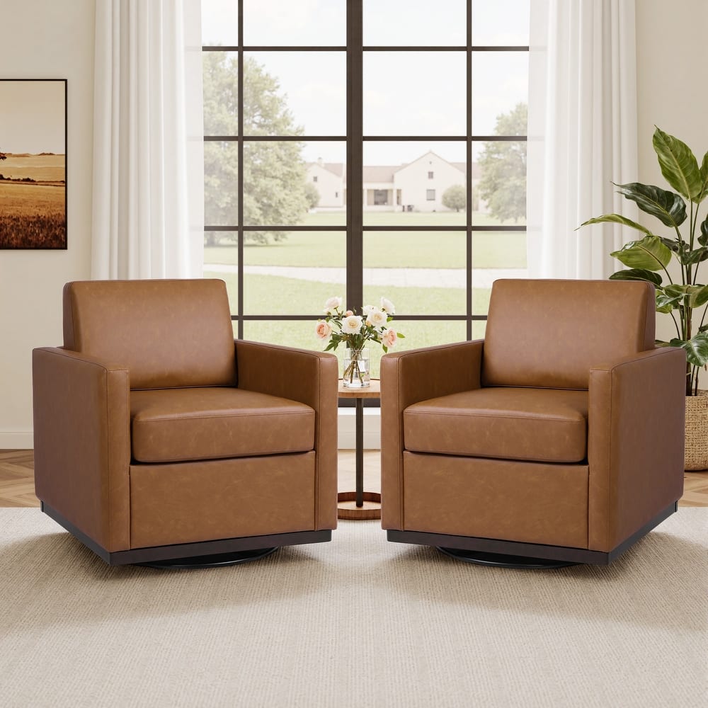 Modern Swivel Accent Arm Chair Set of 2