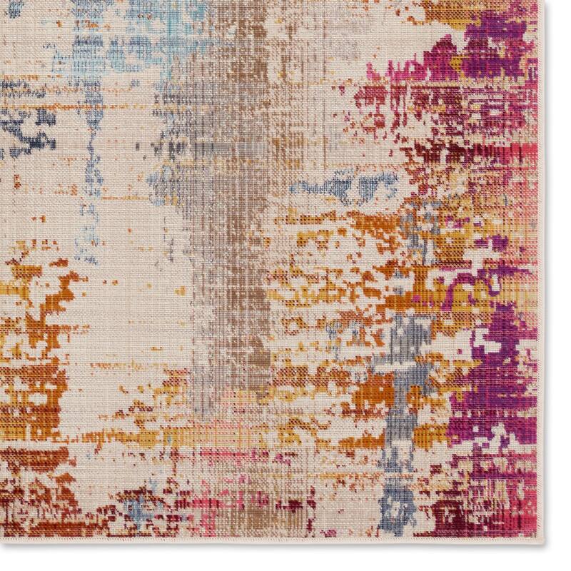 Vidame Indoor/Outdoor Abstract Multicolor/ Fuchsia Rug