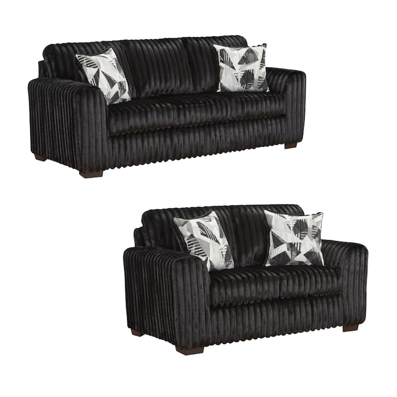 Roundhill Furniture Nolan 2-Piece Living Room Set, Sofa and Loveseat