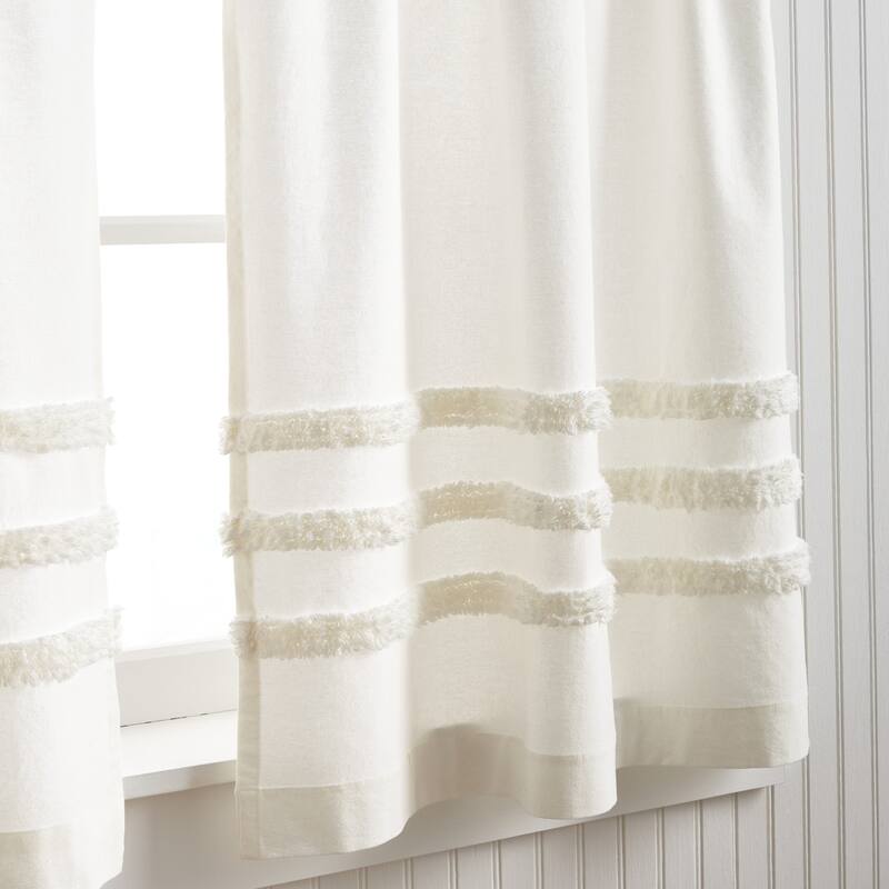 Martha Stewart Water's Edge 3-pc Valance and Tier Set - 1-Valance and 2-36" Tiers