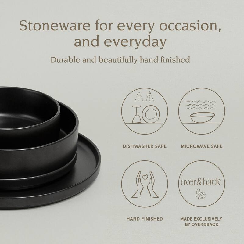 over&back Stackable Semi-Matte Stoneware Dinnerware