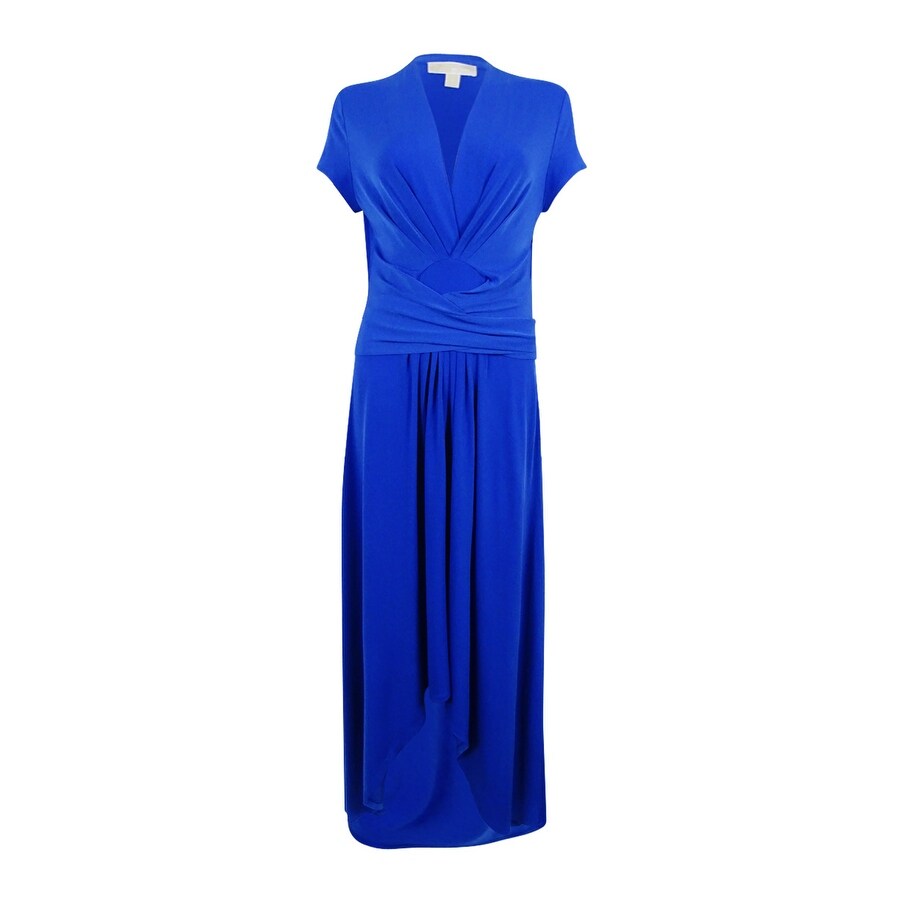 high low faux wrap dress