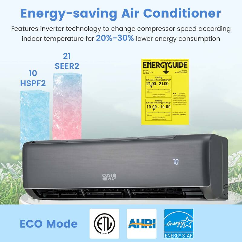 Costway 12000 BTU Mini Split Air Conditioner & Heater with Heat Pump - See Details