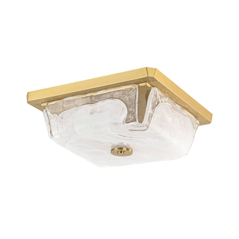 Modern 3-Light Square Cloud Glass Flush Mount Ceiling Light