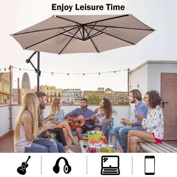 Shop Black Friday Deals On Costway 10 Hanging Umbrella Patio Sun Shade Offset Outdoor Market W T On Sale Overstock 15633695