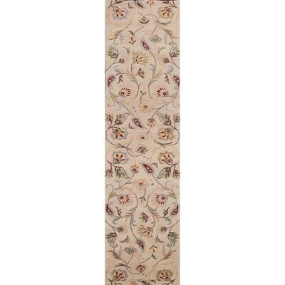 Floral Oriental Hallway Runner Rug Wool Hand-tufted Home Decor Carpet - 2'8" x 11'10"