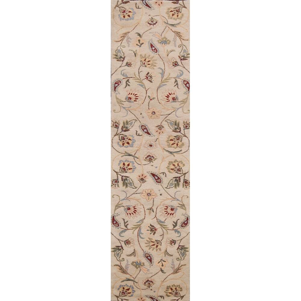 Floral Oriental Hallway Runner Rug Wool Hand-tufted Home Decor Carpet - 2'8" x 11'10"
