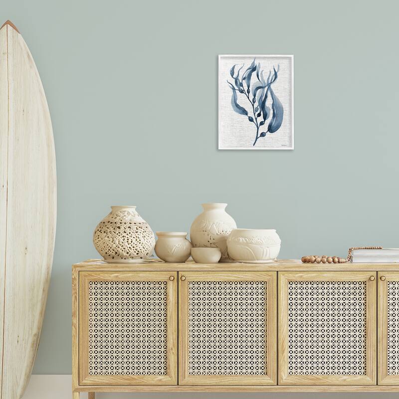 Stupell Delicate Waving Herb Leaves Framed Giclee Art Design By Carol Robinson