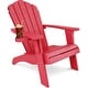 preview thumbnail 47 of 49, WINSOON HIPS Oversized Adirondack Chair with Cup-Holder Red
