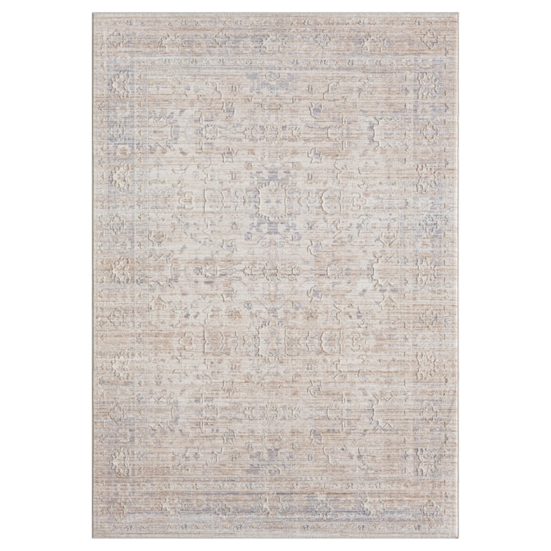 Sevita Lancaster Bordered Area Rug - 5' x 7'11" - Grey