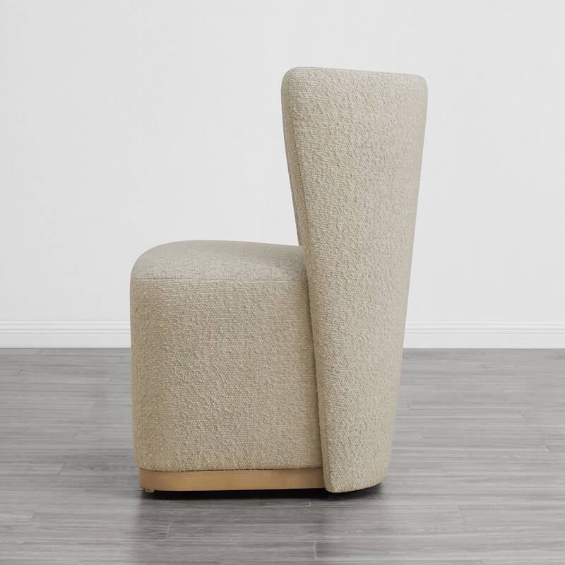 Spruce & Spring Kevin Modern Wingback Dining Chairs with Casters&Wood Base Set of 2 - Set of 2