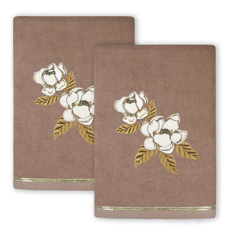 Authentic Hotel and Spa Turkish Cotton Maggie 2 PC Hand Towel Set - Cocoa