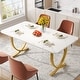 preview thumbnail 1 of 9, 63 Inch White Rectangular Dining Table for 4 to 6 White & Gold