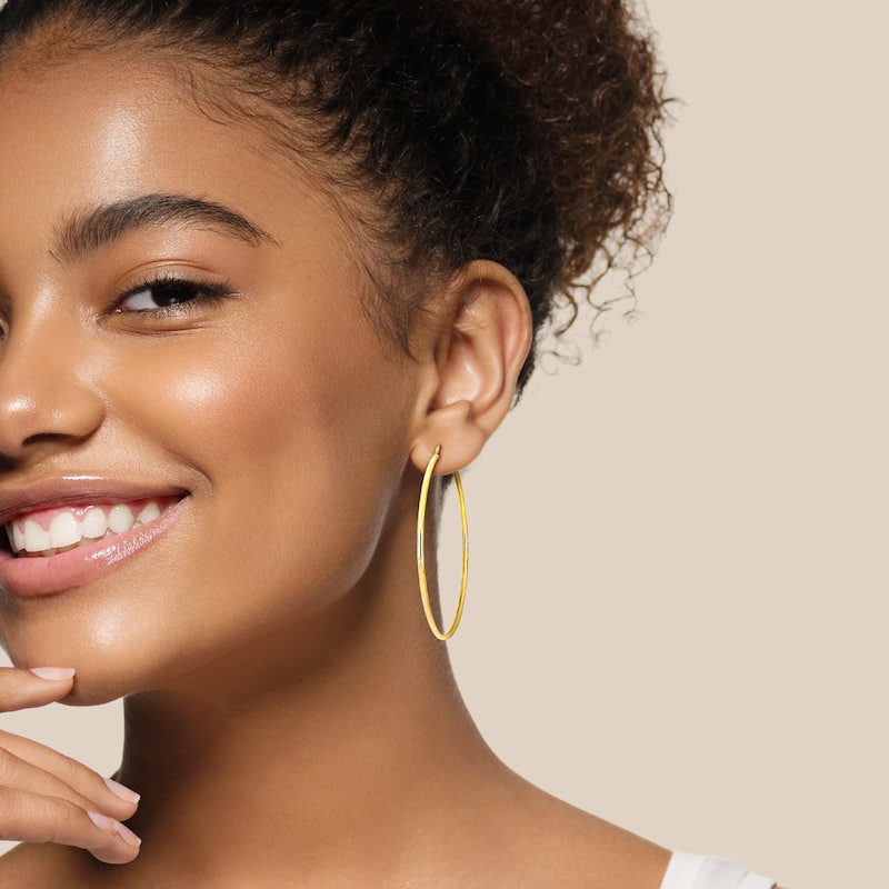 Miadora 65mm Polished Hoop Earrings in 10k Yellow Gold