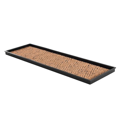 Natural and Recycled Rubber Boot Tray with Tan and Black Coir Insert