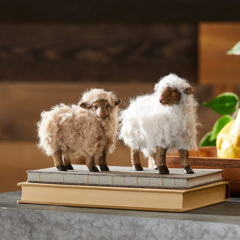 Furry Sheep Figurine (Set of 6)