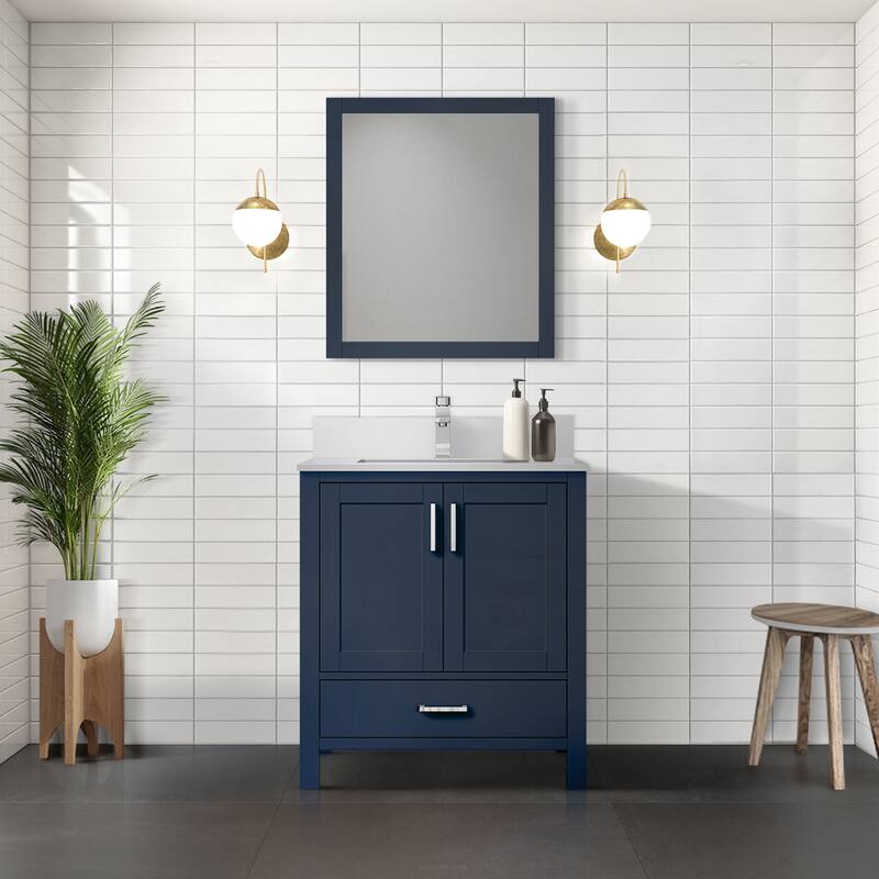 Jacques Bath Vanity, Cultured Marble Top and Mirror