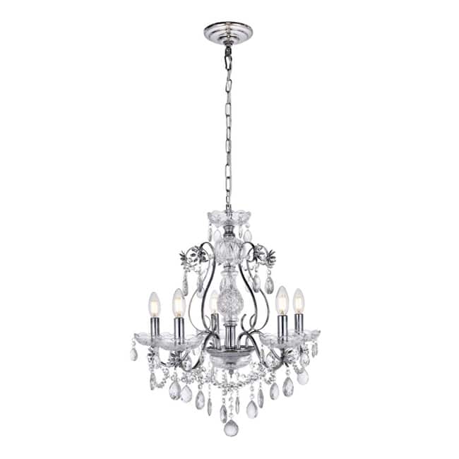 Elegant Lighting Voltaire 5 Light 22" Wide Crystal Chandelier - Chrome