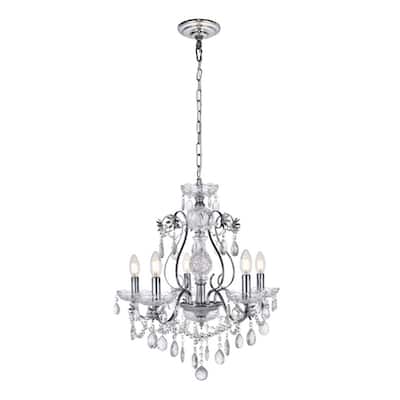 Elegant Lighting Voltaire 5 Light 22" Wide Crystal Chandelier
