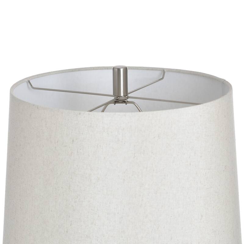 StyleCraft Poly & Steel Table Lamp - Hacot Silver - Beige Shade