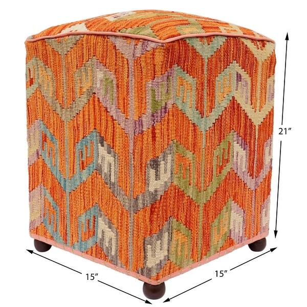 Chic Darcey Handmade Kilim Upholstered Ottoman Bed Bath & Beyond 35992069