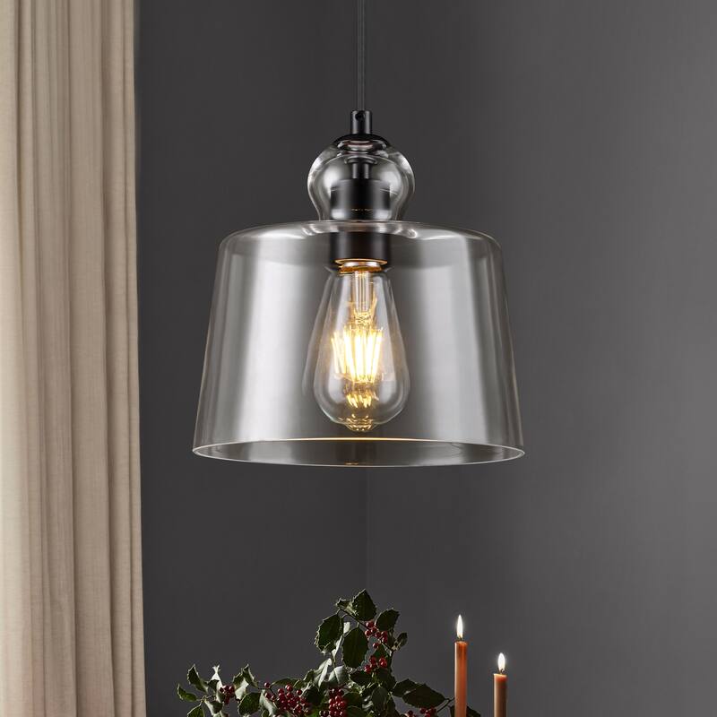 8.7" 1-Light Modern Mini Chrome/Gold/Matte Black Clear Glass Pendant Light for Kitchen Island Dining Room