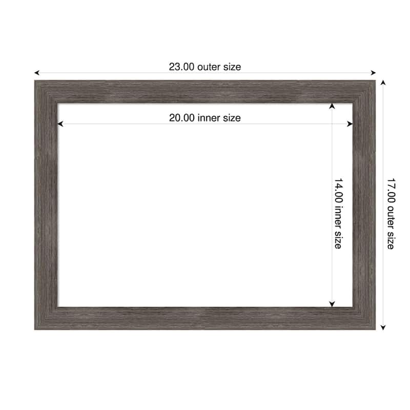 Amanti Art Pinstripe Lead Grey Framed Dry Erase Magnetic Board - 23 x 17 in