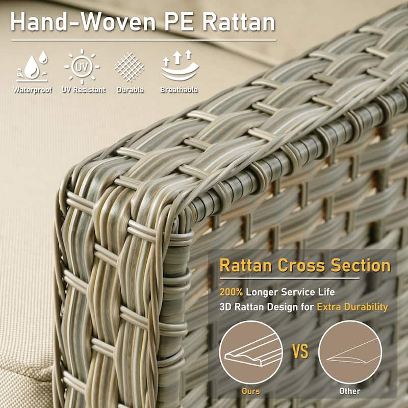 HOOOWOOO 2-piece High Back Wicker Rattan Outdoor Patio Chair Set