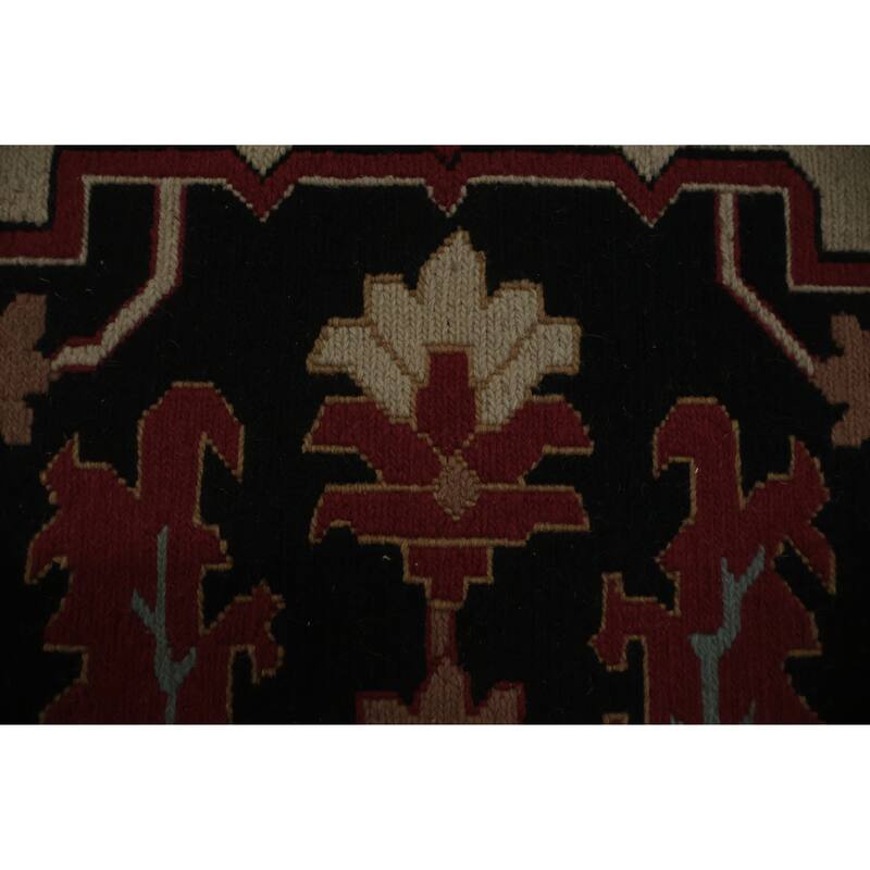 Hand Knotted Oriental 100% Wool Carpet Traditional Geometric Beige & Ivories Sumak Area Rug - 12' 1'' X 9' 1''