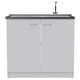 preview thumbnail 21 of 20, TUHOME Napoles Utility Sink cabinet Espresso