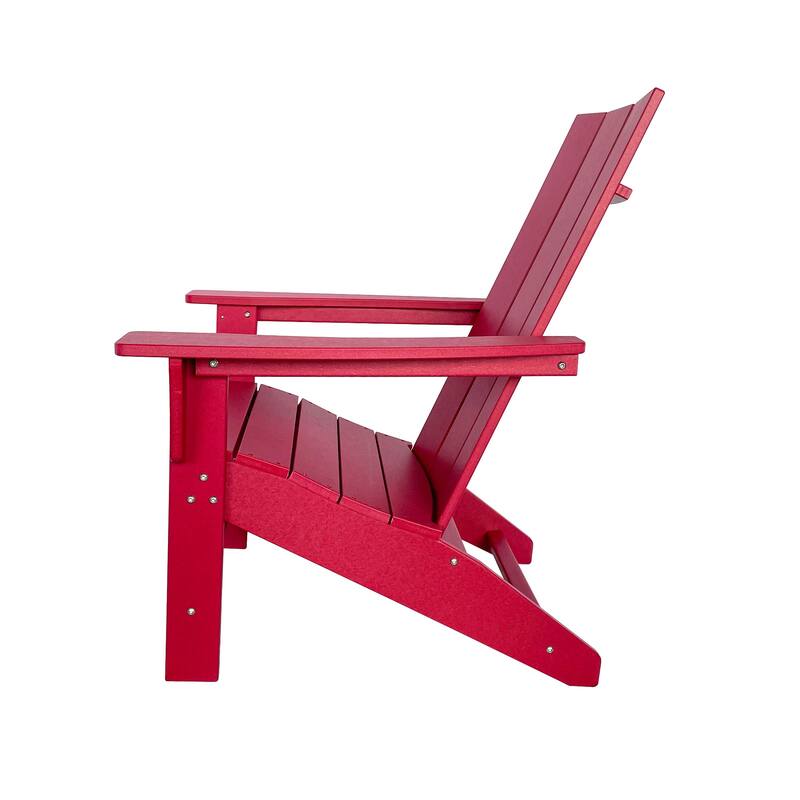 Hampton All Weather Poly Lumber Outdoor Modern Adirondack Chair and Table Set