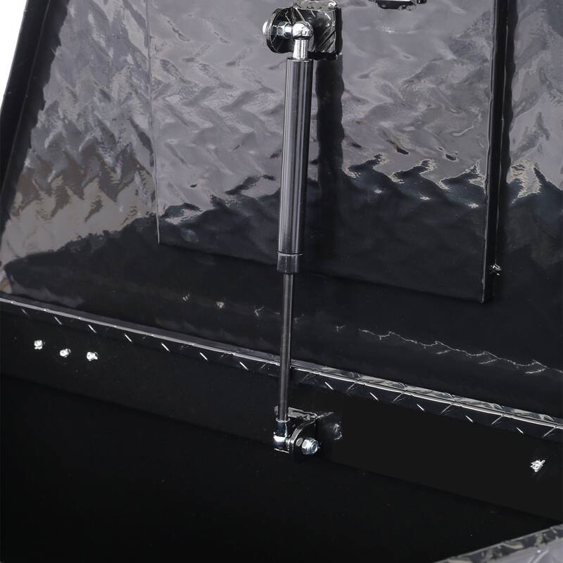 29 Inch Aluminum Trailer Tongue Box, Heavy-Duty Truck Bed Tool Box, RV Storage Organizer W/ Lock Keys, Trailer Chest Box