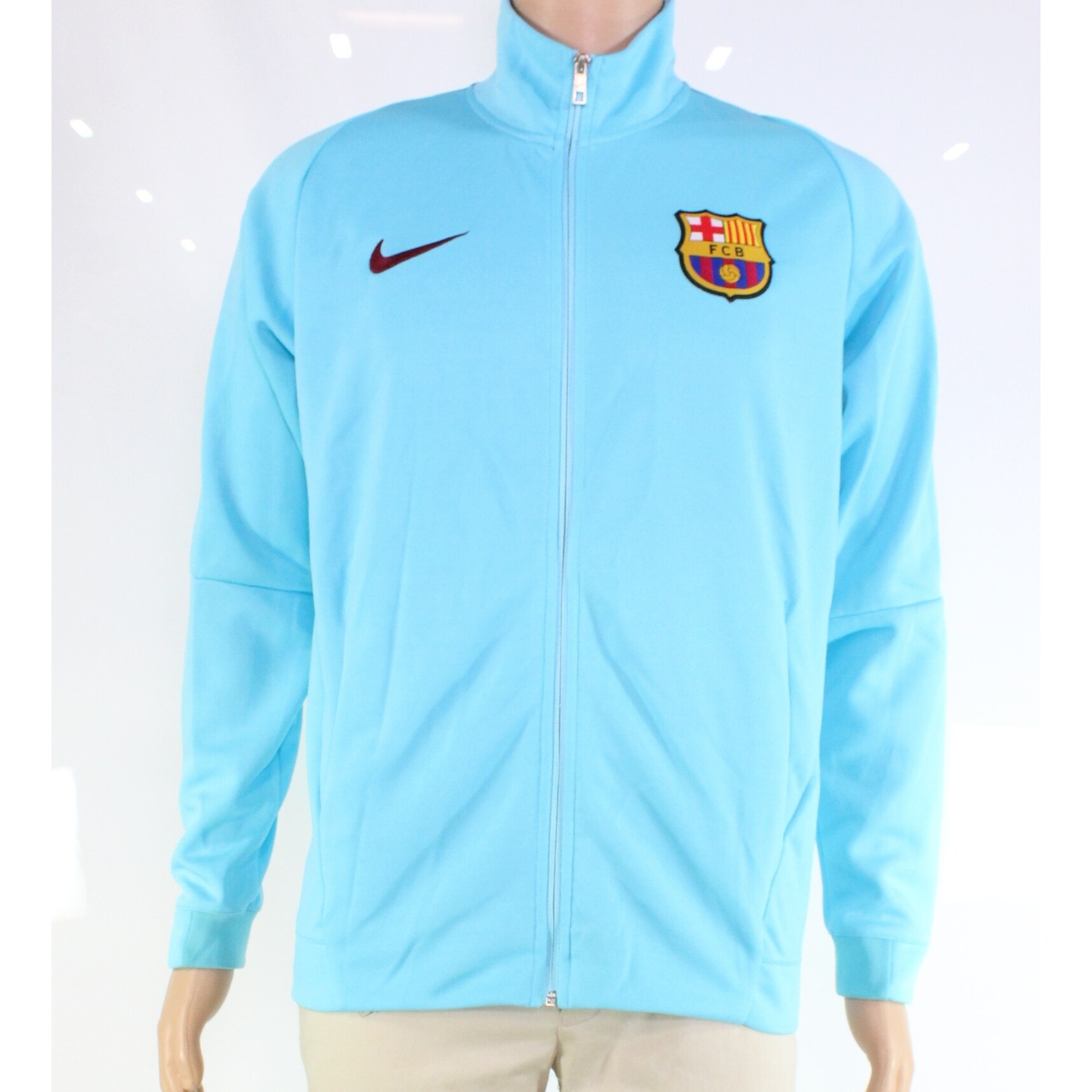 Shop Nike Mens Jacket Blue Size Medium M Fcb Barca Track Chest Logo Striped Overstock 29348215