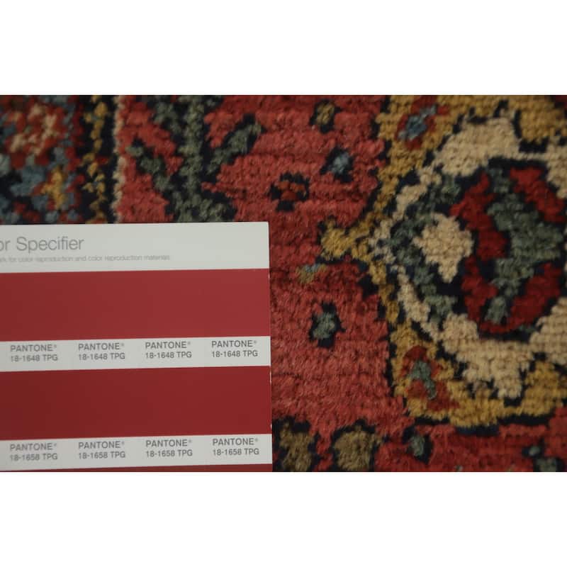 Hand Knotted Oriental 100% Wool Carpet Traditional Floral Oranges & Rust Malayer Area Rug - 13' 5'' X 11' 1''