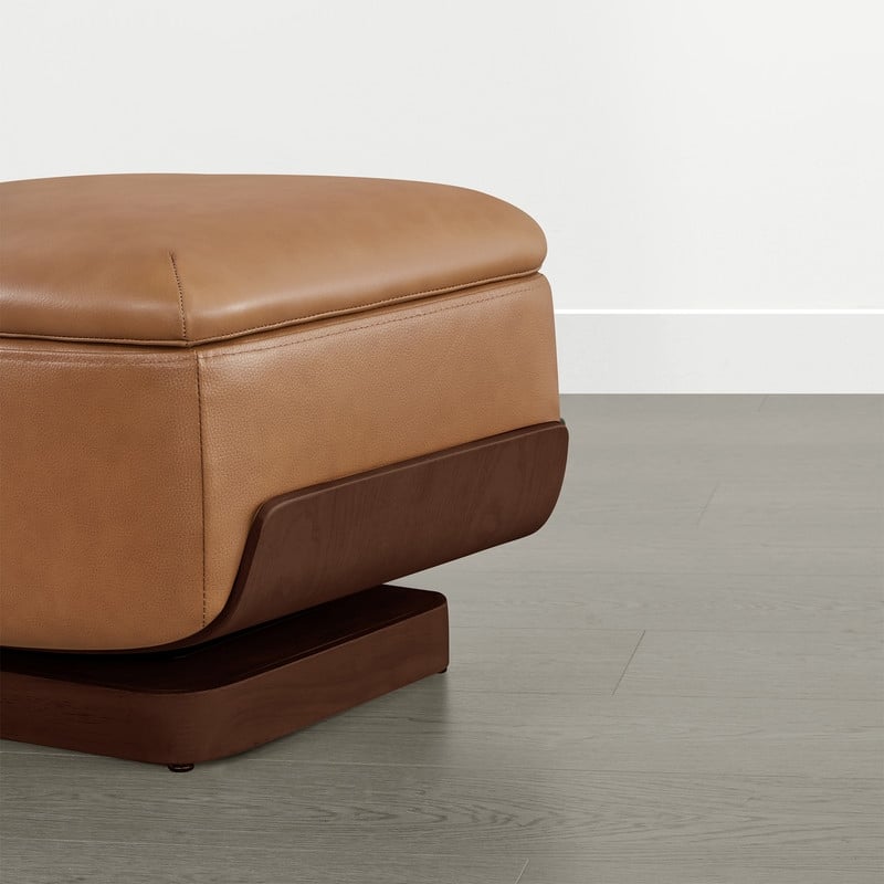 Spruce & Spring Modern Rounded Swivel Accent Chair & Storage Ottoman Set Living Room Set