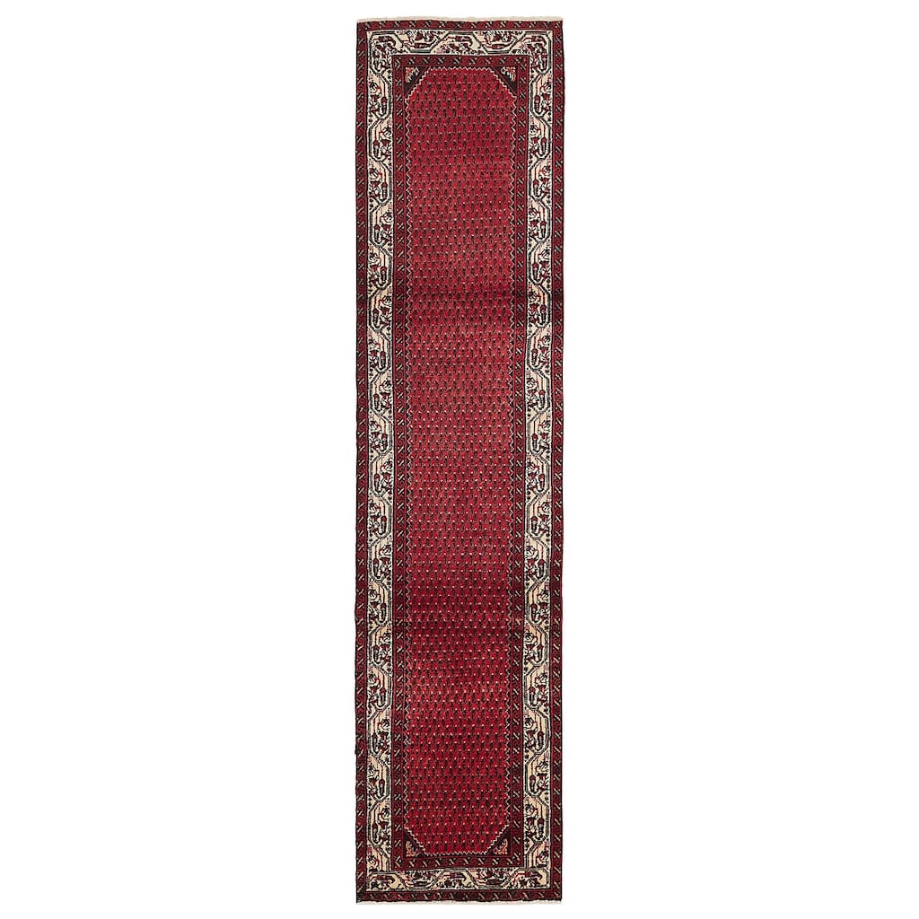 ECARPETGALLERY Hand-knotted Andelz Red Wool Rug - 2'6 x 11'8