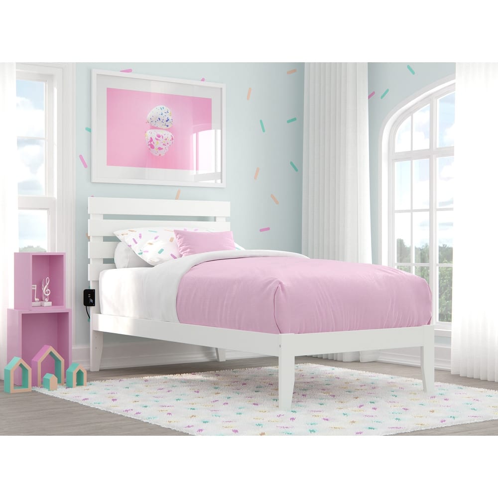 Oxford Platform Bed with USB Charger