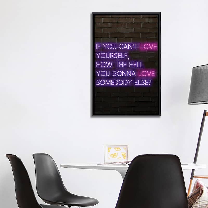 iCanvas "If You Can't Love Yourself Rupaul Neon" by FisherCraft Framed