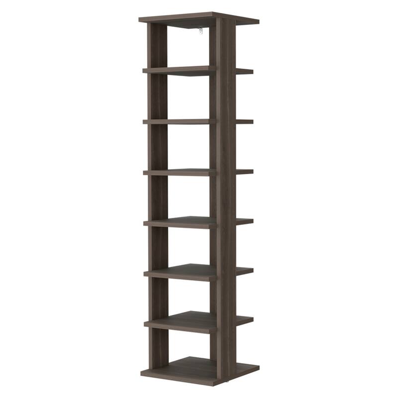 Walnut 7-Tier Tall Vertical Shoe Rack, Freestanding Organizer