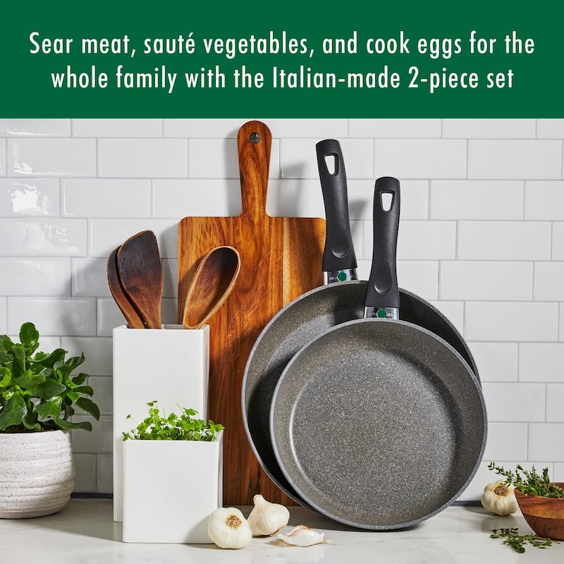 BALLARINI Parma by HENCKELS Forged Aluminum Nonstick Fry Pan Set - Granite